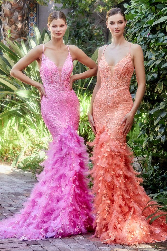 Feather Prom Dress