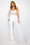 Jumpsuit Formal Beaded Prom Fitted Jumpsuit Solid White