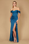 Corset Satin Formal Evening Dress Teal