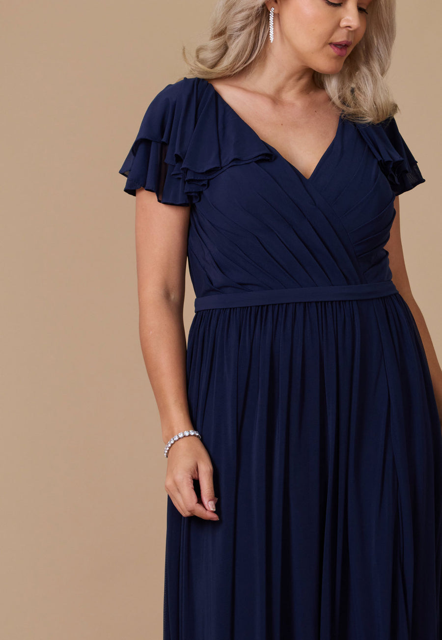 Formal Dresses Short Sleeve Formal Mother of the Bride Dress Navy