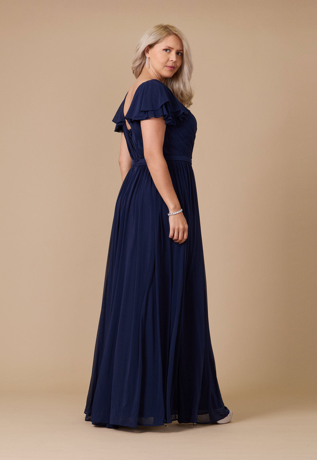 Formal Dresses Short Sleeve Formal Mother of the Bride Dress Navy