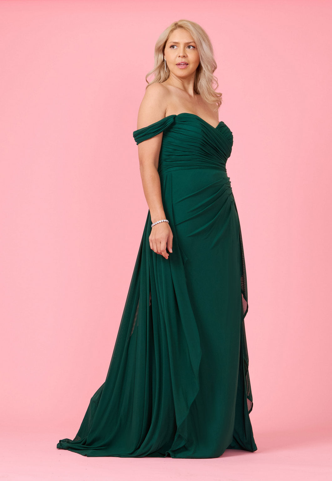 Formal Dresses Off Shoulder Long Formal Evening Dress Emerald