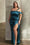 Plus Size Dresses Front Knot Plus Size Formal Prom Long Dress French Navy