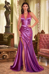 Prom Dresses Prom Long Fitted Metallic Gown Orchid